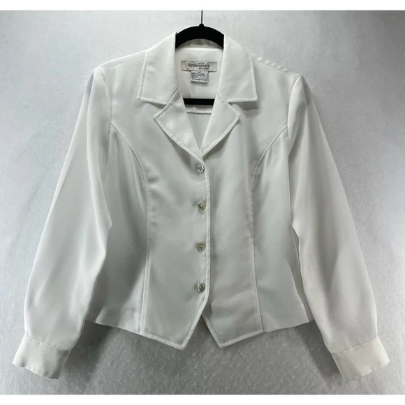 Appleseed's Jackets & Blazers - Appleseed's Blazer Womens Size 6P Notch Single Breasted Long Sleeve White